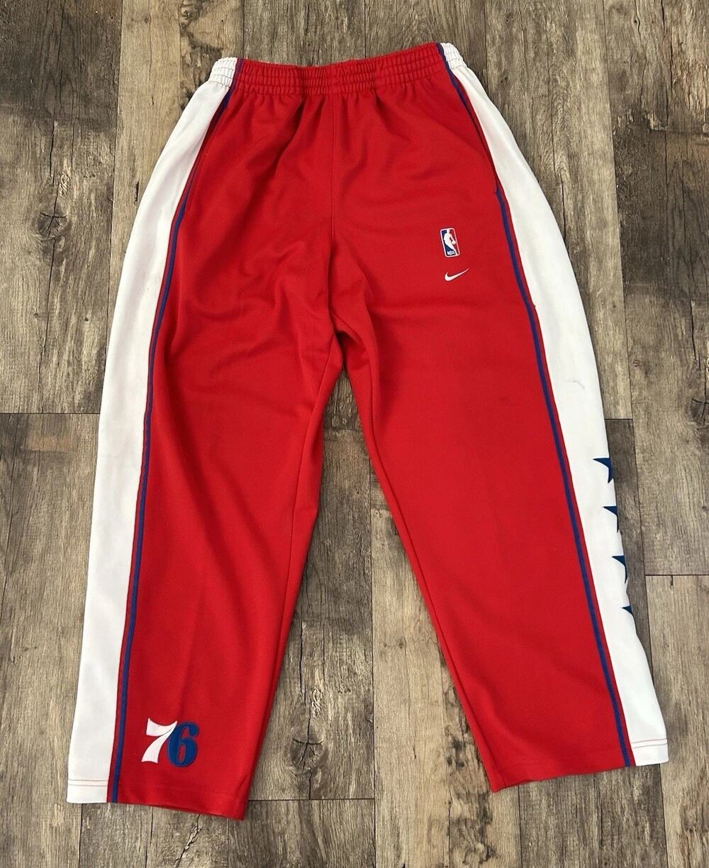 Nike NBA Rewind 77 Collection Philadelphia 76ers Red Warm Up Track Pants L Retro